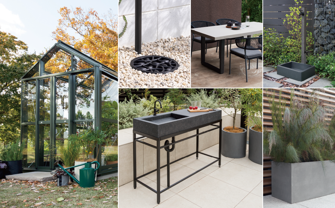 ガーデンアイテムとリビングアイテムで
住まいをトータルにご提案いたします。